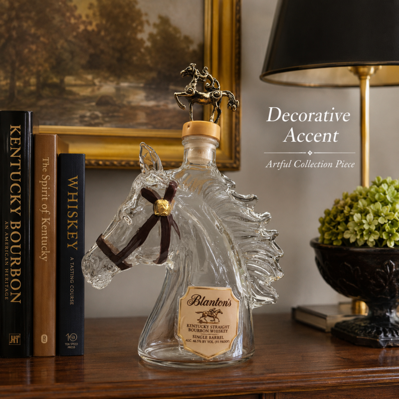 Wine Beer And Spirits - Blanton’s Horse Head Glass Decanter Bottle
