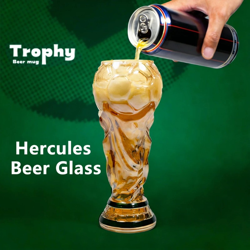 Wine Beer And Liquor - Soccer Trophy Beer Glass Cup Creative