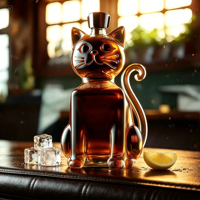 Wine Beer And Spirits - Creative Cat Shaped Glass Liquor Bottle
