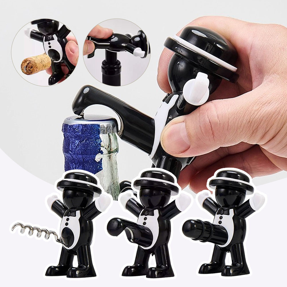 Black Cool Man Bottle Opener E - Wine Beer Bottle 评论和价格