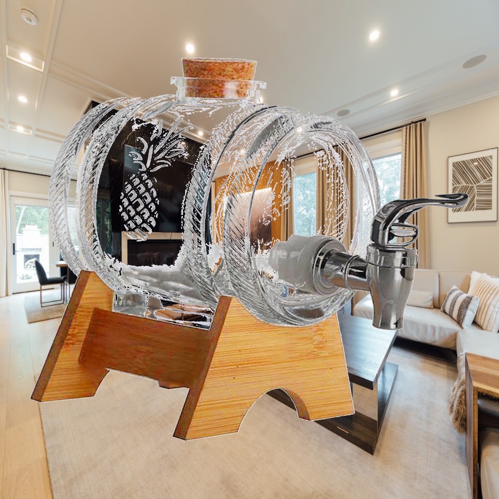 Premium Glass Barrel Dispenser - Wine Beer And Spirits 评论和价格