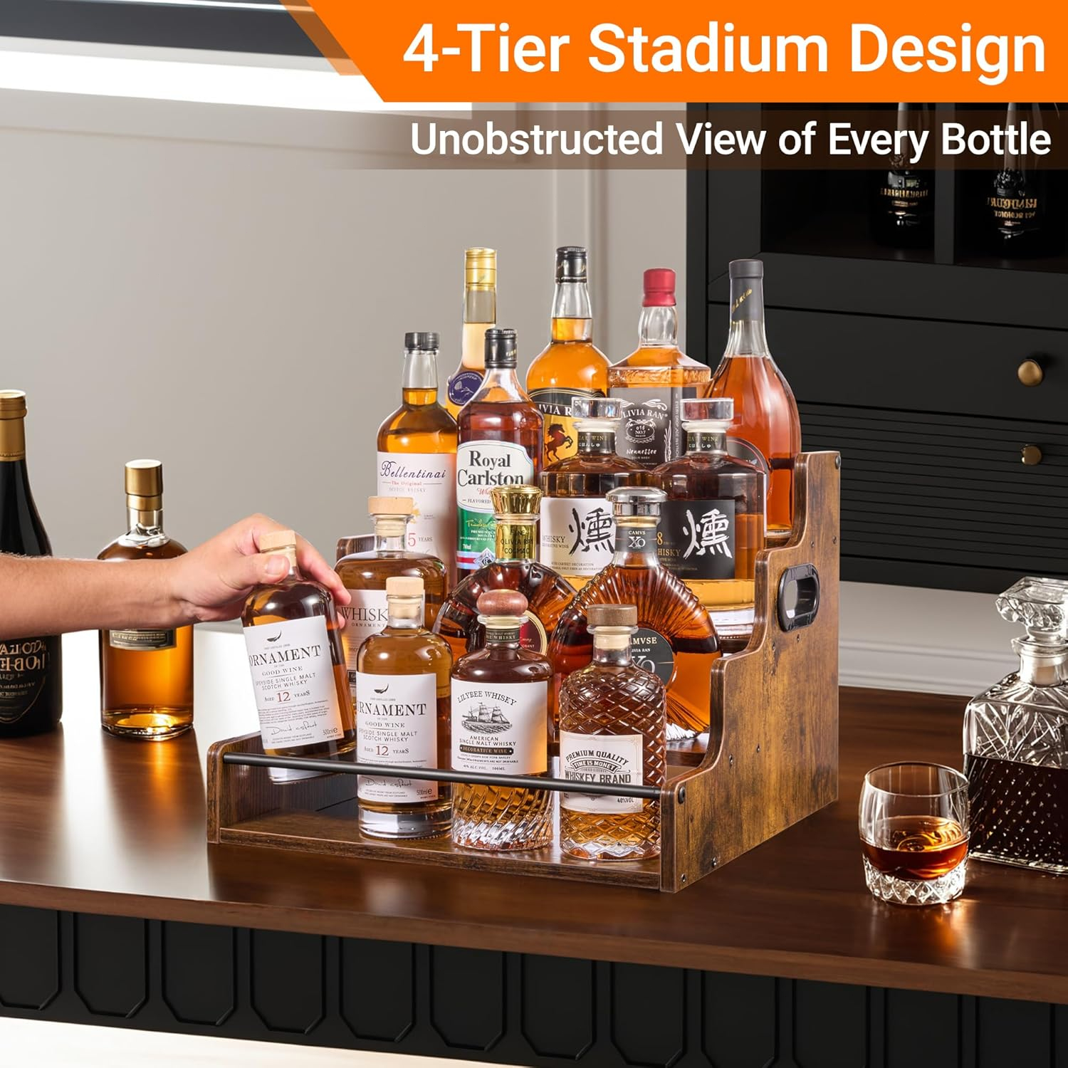 Liquor Bottle Display Shelf, C - Wine Beer And Liquor 评论和价格