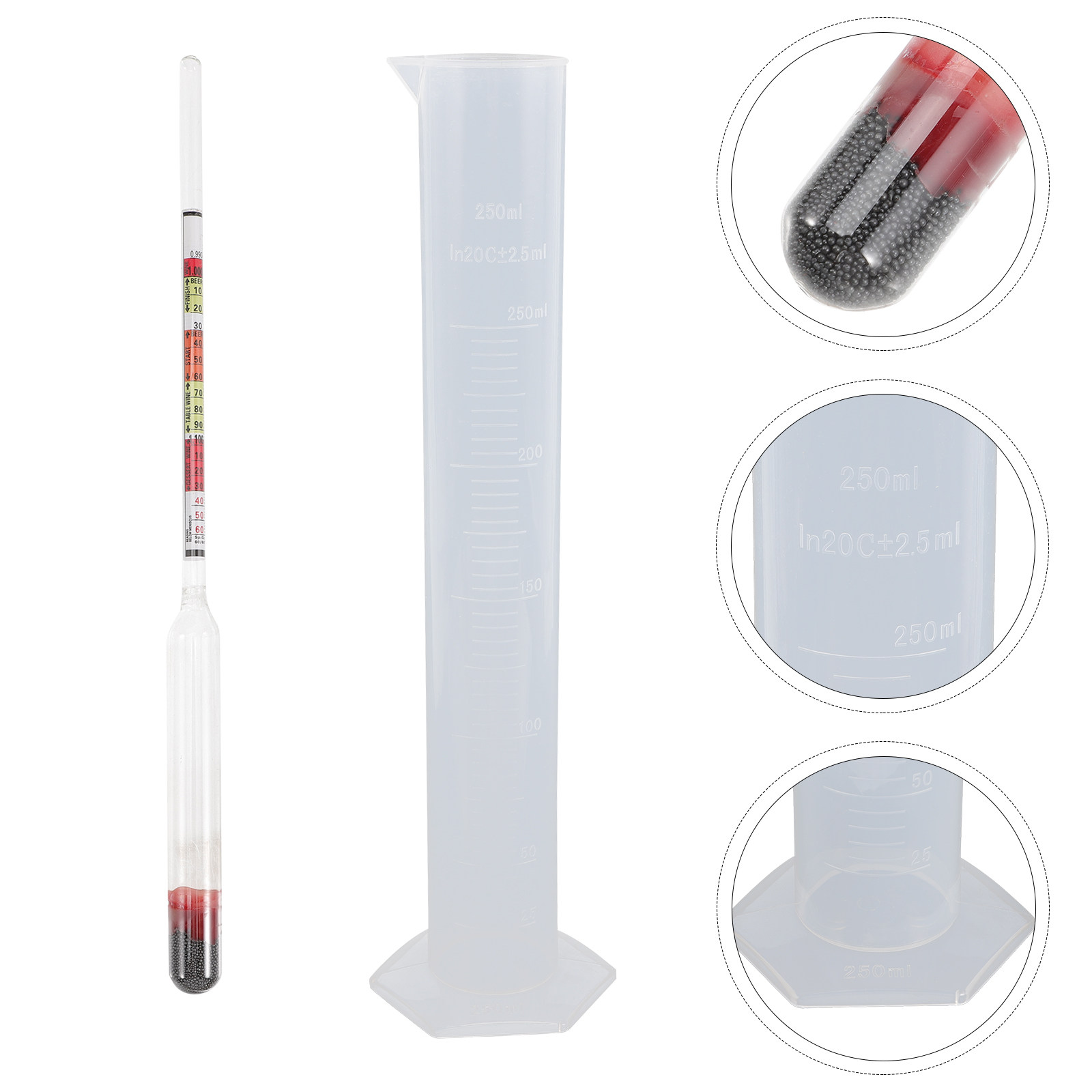 1Set Hydrometer Tester Kit for - Beer Wine Kit 评论和价格