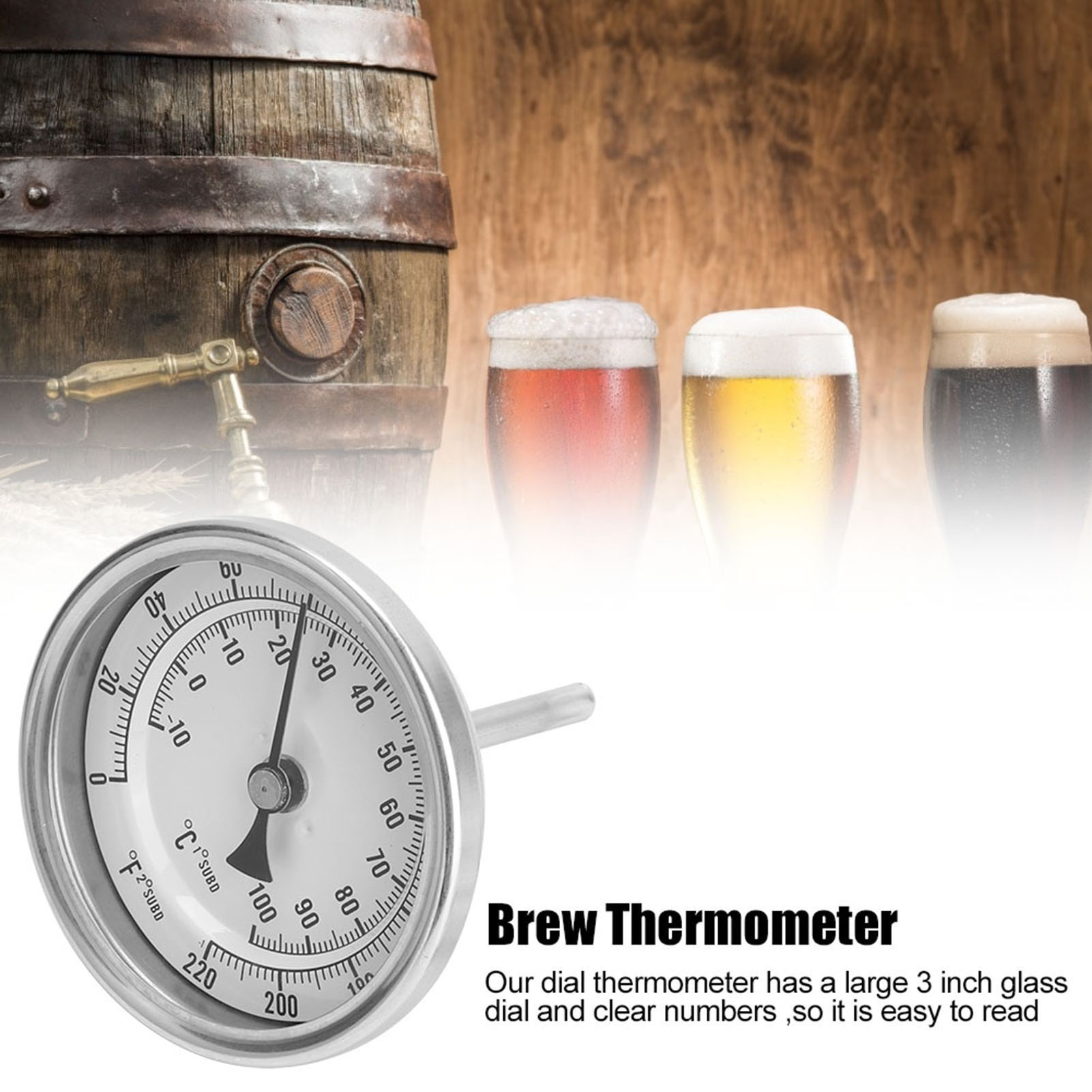Weldless Bi metal Thermometer  - Beer Wine Kit 评论和价格