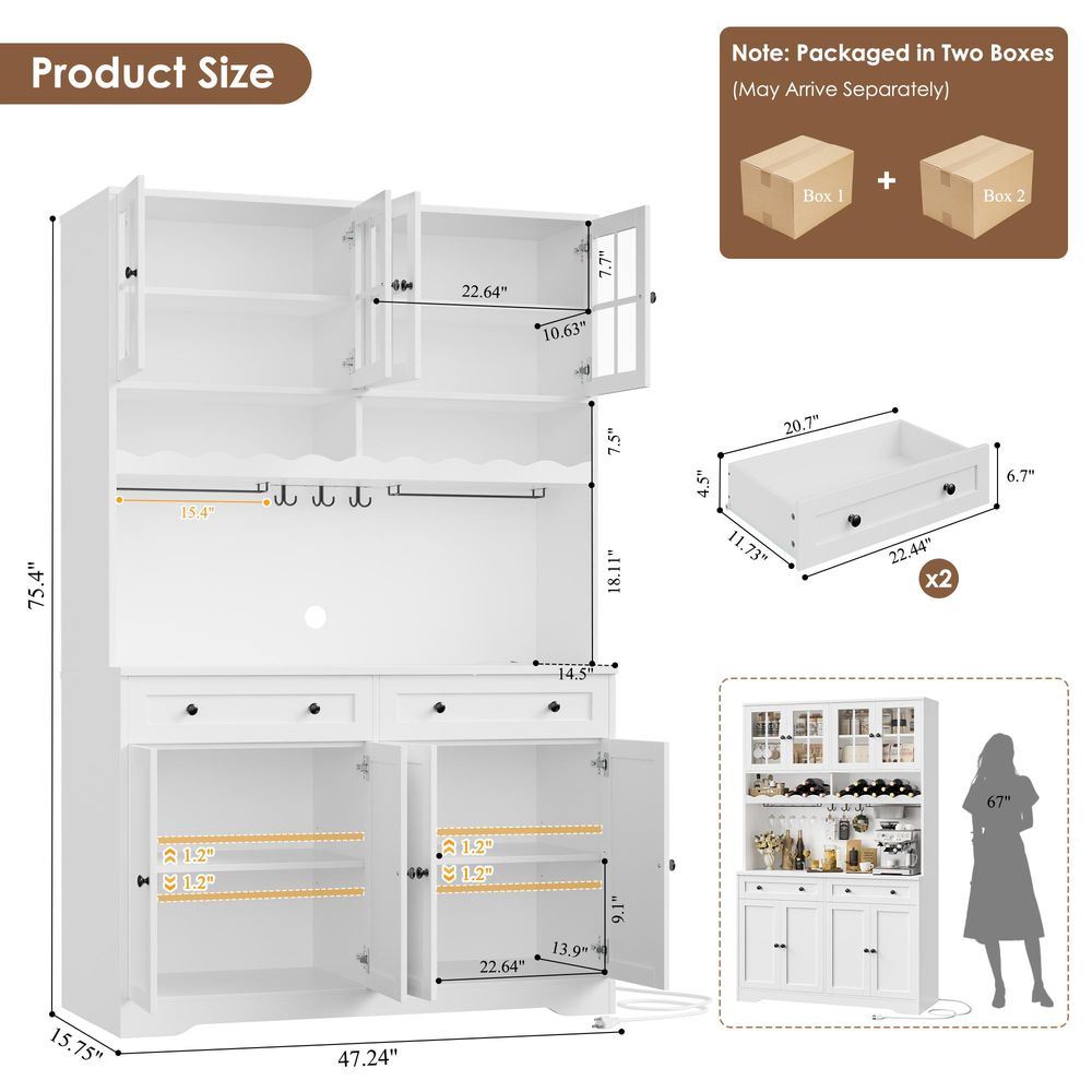 75.4 Tall Kitchen Pantry Cabin - Wine & Beer Hydrometer 评论和价格